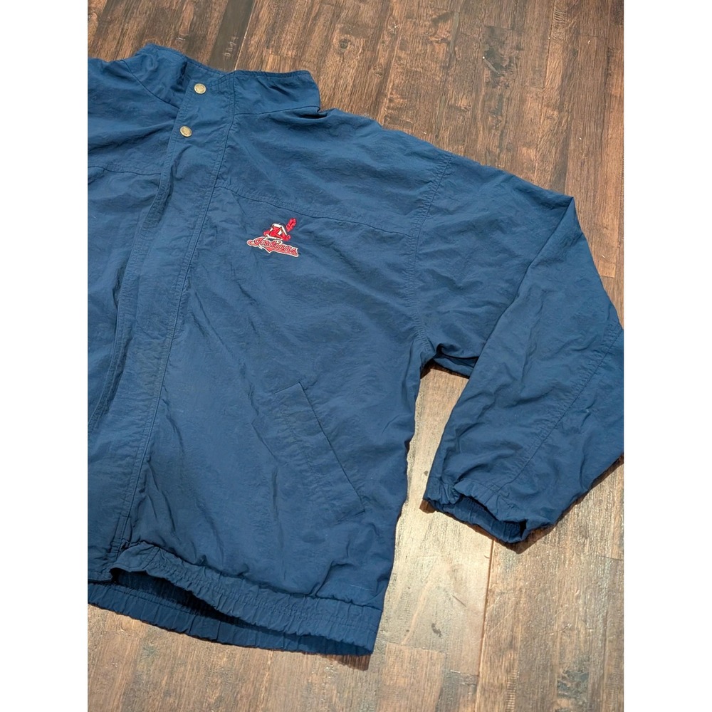 Vintage Cleveland Indians Jacket Mens 2XL Blue MLB Baseball 90s Antigua
